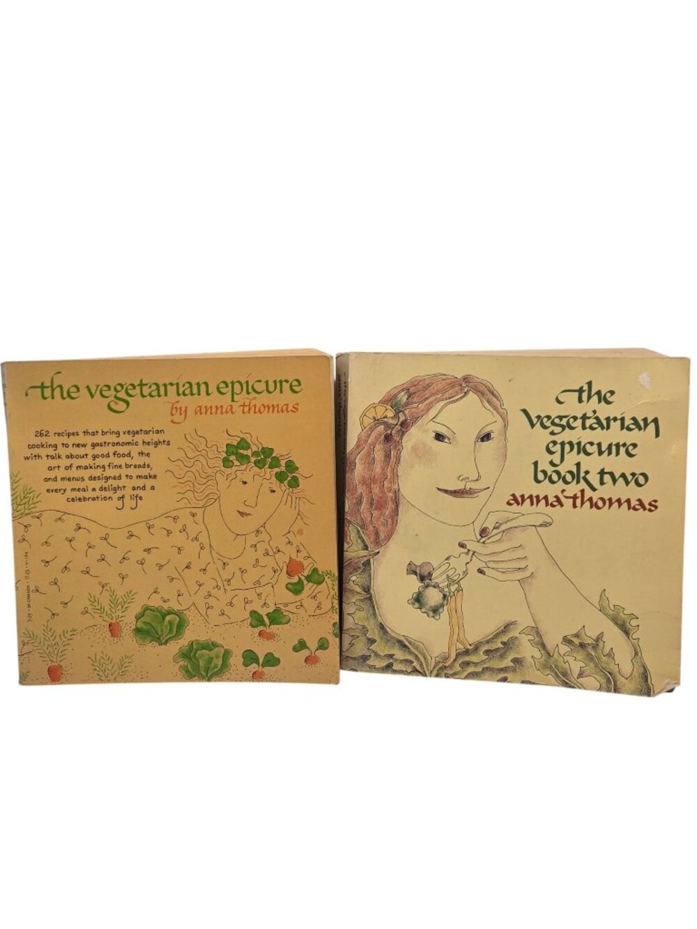 The Vegetarian Epicure Books 1 and 2 Cookbook Vintage Paperback Set 1970s